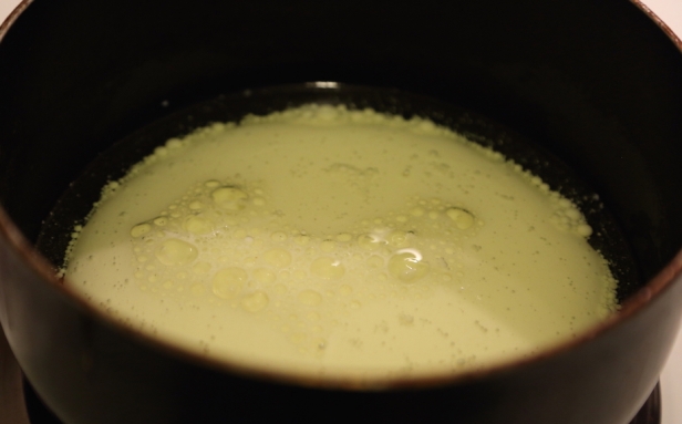 batter in frying pan