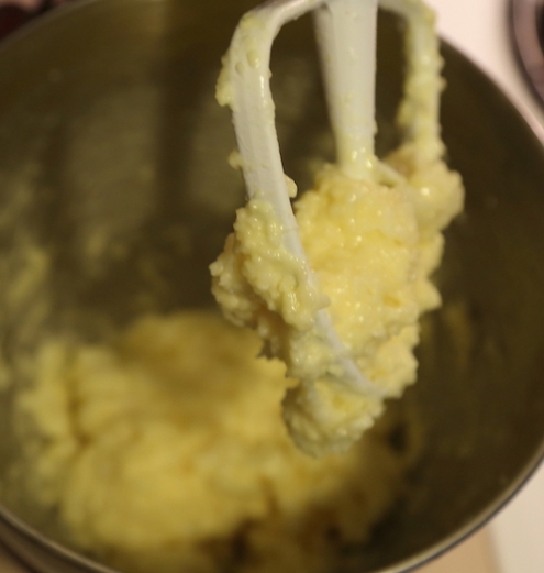 CHeese batter in mixer